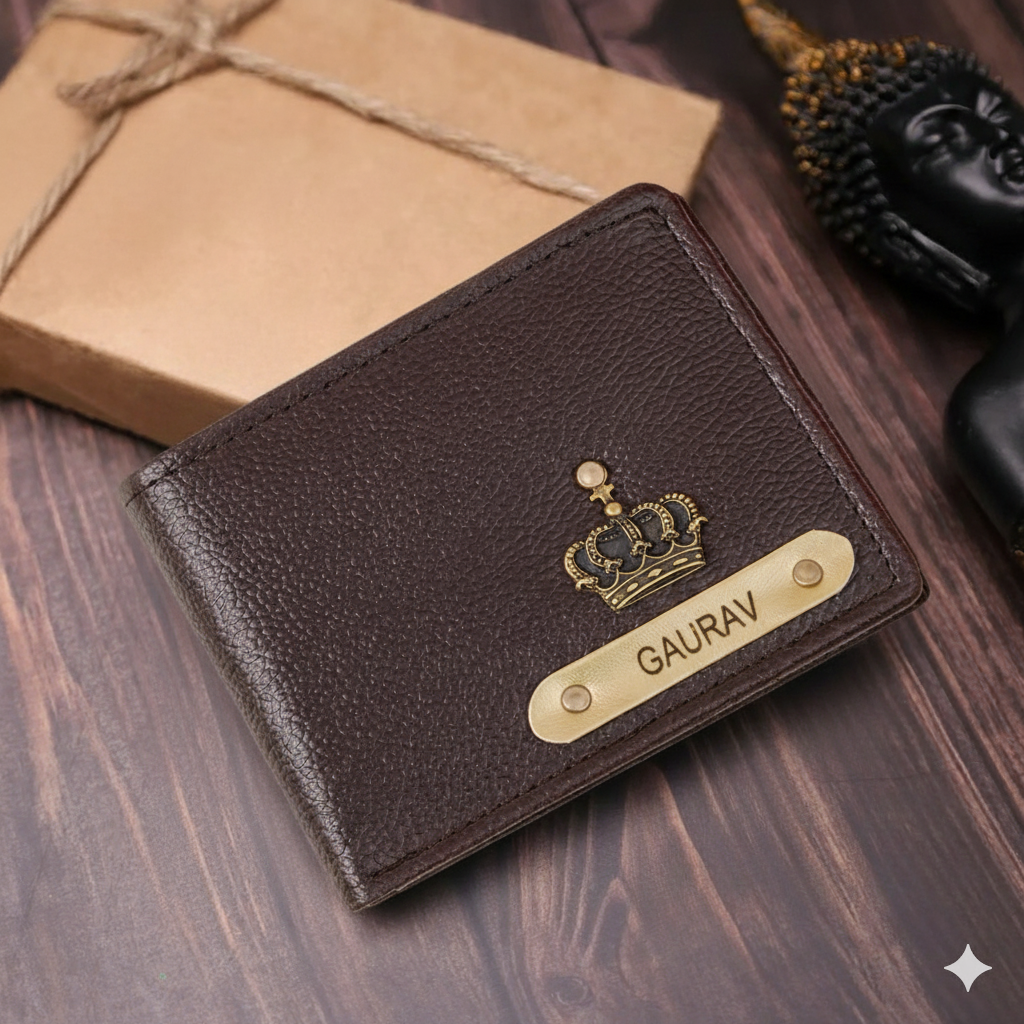 Texture Genuine Leather Personalized Wallet for Men